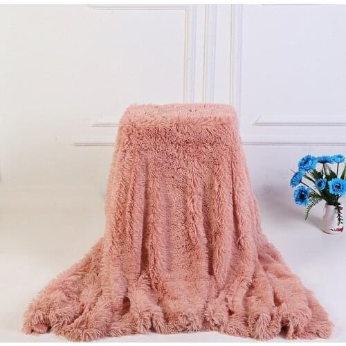 Soft Fur Throw Blanket On The Couch Long Shaggy Fuzzy Fur Faux Bed Sofa Blankets Warm Cozy With Fluffy Sherpa Warm Bedding Sheet