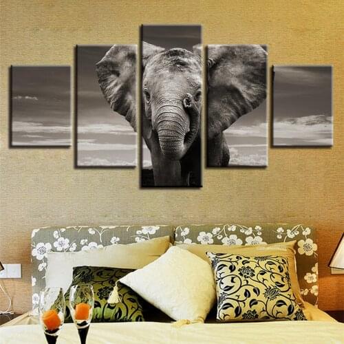 5 pcs Elephant picture of rhinestones diamond painting full square round drill mosaic cross stitch,Christmas decor animal