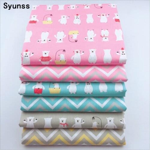 40*50CM New Cartoon Wave Print Series Cotton Fabric Telas Bundle DIY Patchwork Sewing Baby Toy Material Quilting Bedding Tecido