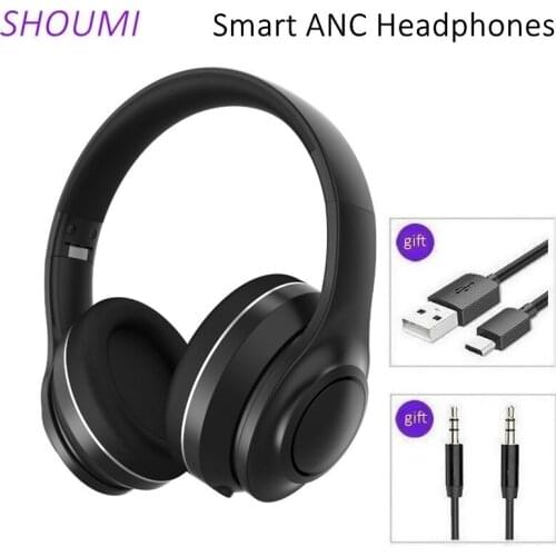 Shoumi Bluetooth ANC Headphone Wireless Active Noise Cancelling Headset Stereo Foldable Earphone with Microphone,for Game Music