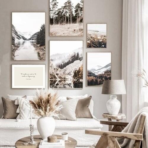 Scenery Poster Wall Art Canvas Painting Modern Nordic Nature Landscape Picture Home Art Decor Prints for Living Room Design