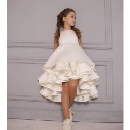 Flower Girl Dress Patchwork Long Primera Comunion Decoracion Off The Shoulder Bow Princess Ball Gowns For Girls