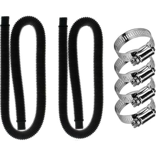 Swimming pools Replacement Hose pack 1.25 inch diameter for Ground Pools 150cm Long Filter Pump Tube Accessory with Metal Clamps