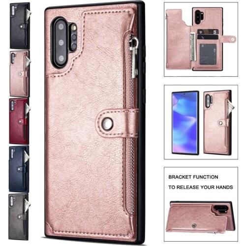 Anti-knock Leather Case For Samsung S8 S9 S10 S20 Plus S10E S20 Ultra Note 8 9 10 Note 10 Plus With Card Pocket Case