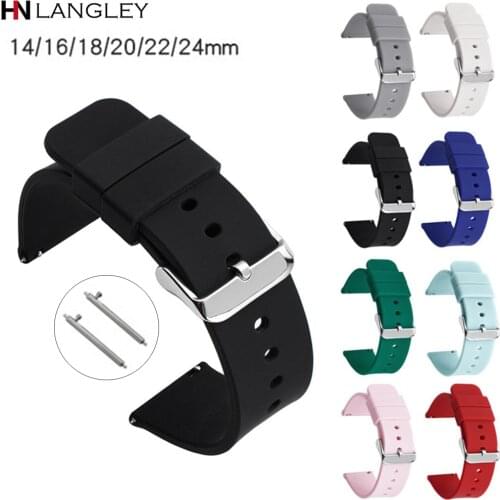 Silicone Band Strap Quick Release Watchband Bracelet for Samsung Active 2 Huami Galaxy watch 42mm band 14/16/18/20/22/24 mm