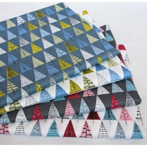 100% cotton twill cloth cartoon NORDIC WIND GRAY BLUE trres fabrics for DIY crib bedding cushions apparel quilting decor tela