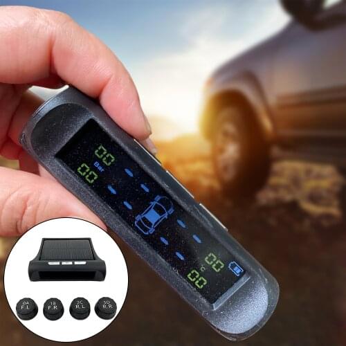 Battery Powered Tire Pressure Monitoring System w/ 4 External Sensor Monitor
