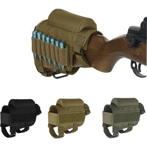 Tactical Butt Stock Rifle Cheek Rest Pouch Adjustale Gun Ammo Shell Cartridges Bullet Holder Bag Nylon Riser Pad Bag for Hunting
