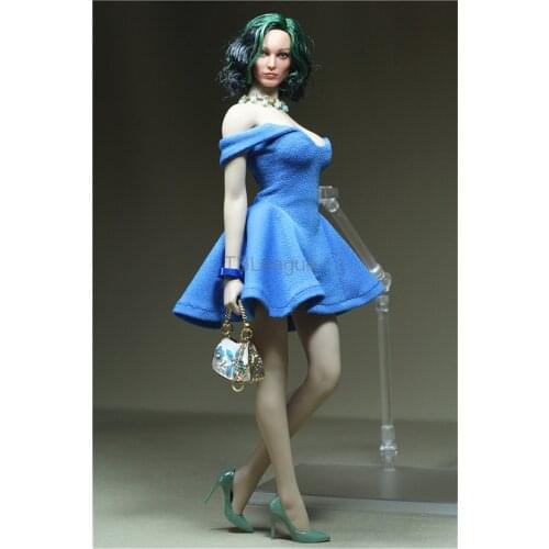 TBLeague 1/6 Scale Strapless Blue Dress Model Morning Glory for 12in Action Figure Phicen Collection