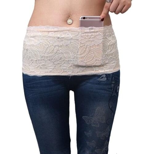 Outdoor Waist Pack Bag For Women Sports Card Cell Phone Pocket Sexy Lace Anti Slip Theft Waist Pack for Running Yoga Gym Bags