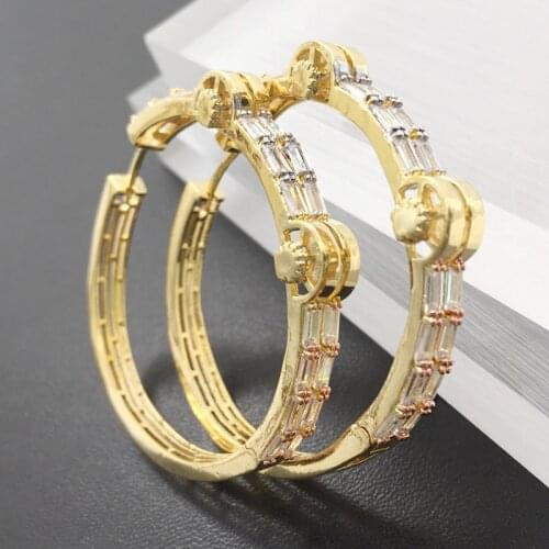 Vanifin Fashion Jewelry Stylish Big Ear Loops Micro Plated Luxury Wedding Birthday Earrings Romantic Bridal Daily Best Gift