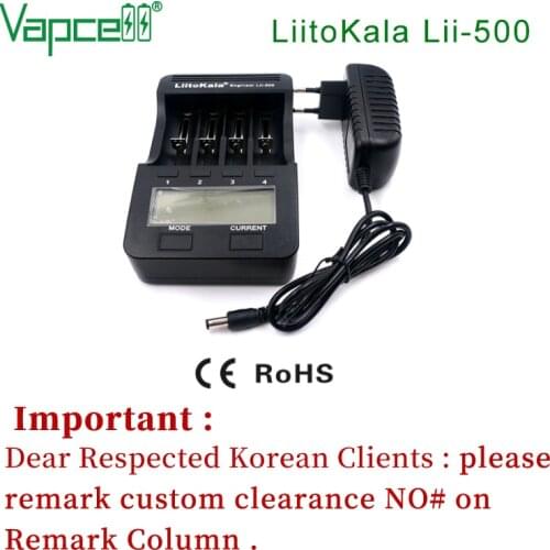 Vapcell battery charger Liitokala Lii-500 for li ion battery 26650 21700 20700 18650 18350 14500 li ion battery free shipping
