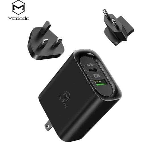 MCDODO 3 in 1 USB Charger 30W PD UK US EU Plug Fast Charging Mobile Phone Adapter For iPhone 12 11 Pro Max Huawei Xiaomi Samsung