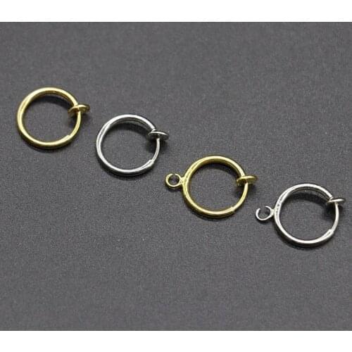 5pcs/lot 13mm 316L Stainless Steel Gold Color Earrings Clips Blank Base Settings Ear Clips for DIY Earring Jewelry Making