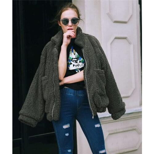 Winter Warm Faux Fur Jacket Women 2021 Fashion Casual Soft Zipper Hooded Coat Plush Overcoat Pocket Plus Size Teddy Female XXXL