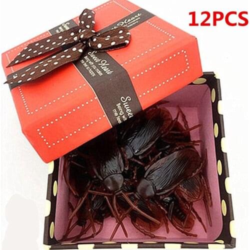 10pcs/lot Special Lifelike Model Simulation Fake Rubber Cock Cockroach Roach Bug Roaches Toy Prank Funny Trick Joke Toys