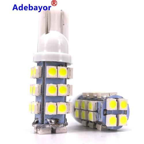 14pcs T10 1210 28 SMD 168 12V 194 W5W 3528 28 Led Wedge Light Signal Bulbs DC LED Car Automobile Lights White Red