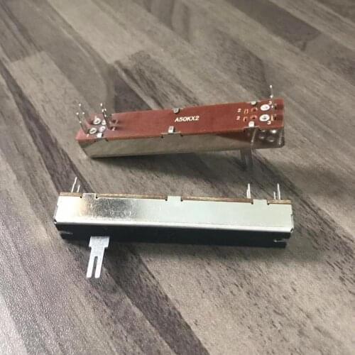 2pcs Mixer for ALPHA SV453 A50Kx2 Straight Slide Potentiometer 20A6 / 73mm Fader for NEARSTAR Numark variable resistors