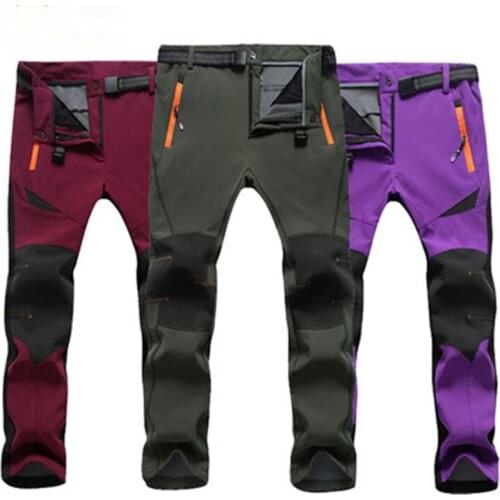 2018 Winter Men Women Hiking Pants Outdoor Softshell Trousers Waterproof Windproof Thermal for Camping Climbing Ski Hiking Pants