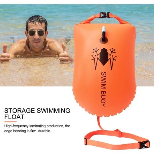20L Inflatable Open PVC Swimming Buoy Tow Float Dry Bag Double Air Bag With Waist Belt Safety Bag For Swimming Water Sport