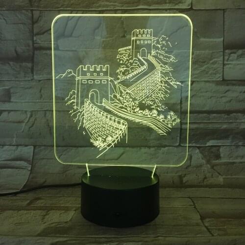 3D Lamp Chinese Famous Place The Great Wall Best Birthday Gift for Children for Livingroom Decoration Led Night Light Lamp