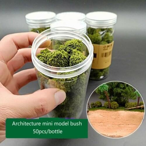 50pcs/lot architecture scale model Grass miniature bushes tree for ho train building materials scene scenario supplies