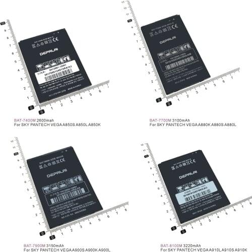 BAT-7400M BAT-7700M BAT-7900M BAT-8100M Battery For SKY PANTECH VEGA A850 A880 A900 A910 A850S A880K A900L A910S L K S Batterie