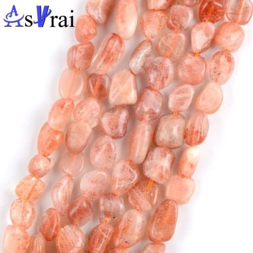 Natural Stone 8-10mm Irregular Strawberry Quartz Crystal Beads Loose Spacer Beads For Jewelry Making DIY Bracelet Necklace 15"