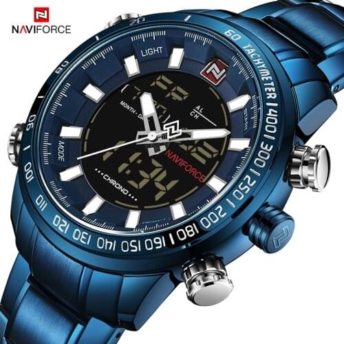 NAVIFORCE Luxury Creative Men Watch Big Display Digital Sport Mens Watches Quartz Wristwatch Male Date Clock Relogio Masculino