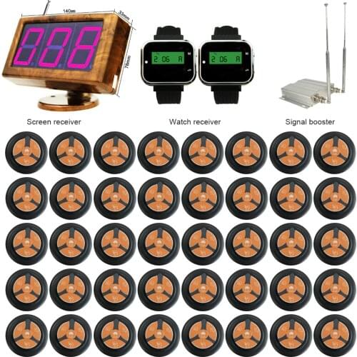 JINGLE BELLS 2 watch receiver 40 call button transmitter 1 screen 1 repeater wireless guest calling system hotel cafe restaurant