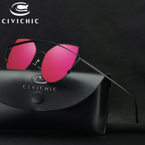 CIVICHIC Top Grade Women Mirror Coated Sunglasses Classic Cats Eyes Glasses Female Personalized Oculos De Sol Hipster Gafas E253