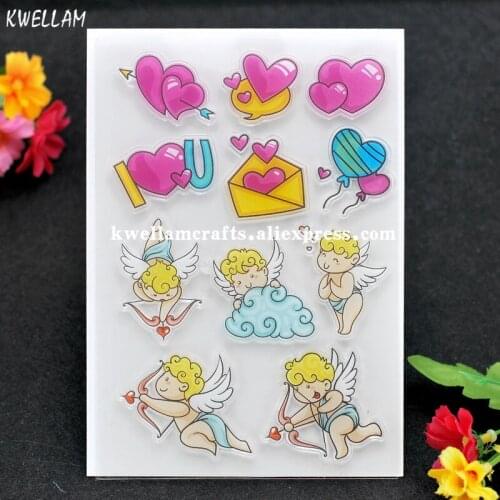 Cupid Heart I LOVE YOU Scrapbook DIY photo cards rubber stamp clear stamp transparent stamp 11x16cm KW7122250