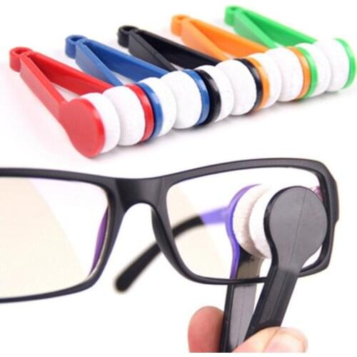 Two-side Sunglasses Brush Eyeglass Microfiber Spectacles Cleaner Brush Cleaning Tool LX5892