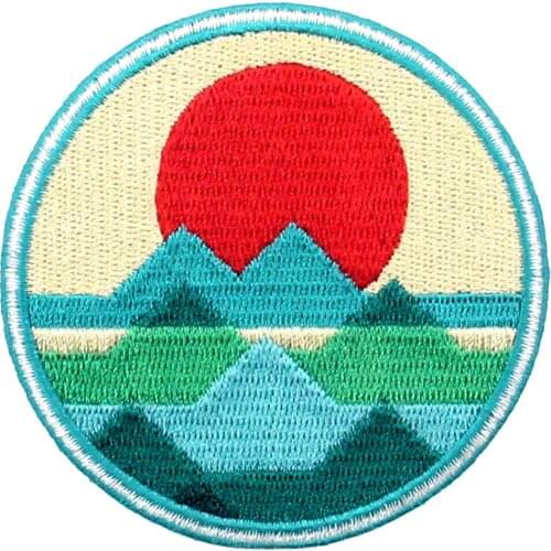 Embird patches Embroidered patches to iron on Sunrise From Sea ceo-friendly handmade 3D patch denim jacket men patch