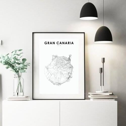 Canvas HD Prints Tenerife Poster Wall Art Map Home Decoration Gran Canaria Painting Modular Nordic Pictures Simple Living Room