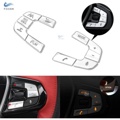 For BMW 5 Series 525 528 530 540li 2018 ABS Chrome Car Steering Wheel Buttons Cover Trim M Sport Type / Luxury Type