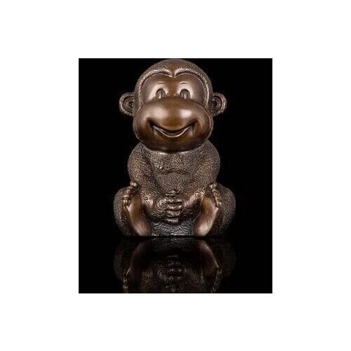 Arts Crafts Copper Pure Bronze monkey figurine Chinese zodiac mascot statue lucky fengshui art collections hd-048