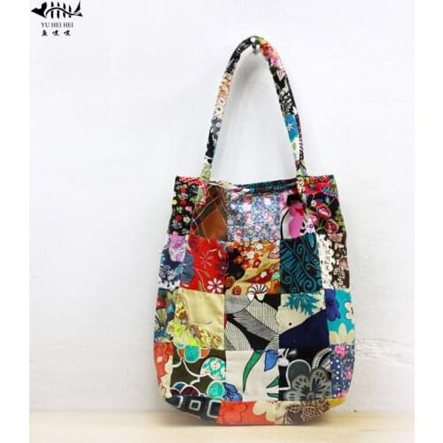 Large Bohemian Cloth Shoulder Bag Handbag Tote Handmade Women Bag Bags Seamless Patchwork Shoulder Bags Womens Handbag