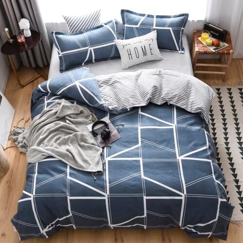 Geometric lines Bedding Set Grey Duvet cover Bed Linen Single Queen King Size Bedclothes 3PCS
