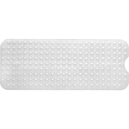 Bathtub Shower Mat with Suction Cups Drain Holes Pebble Design Eco-friendly