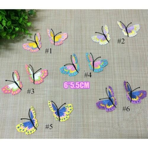 Beautiful applique embroidered butterfly patch iron-on 50 pairs per lot