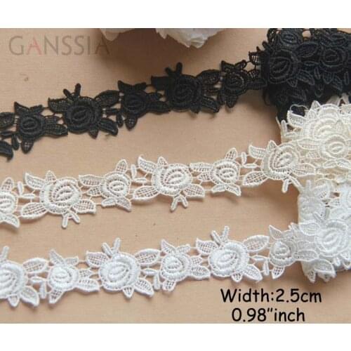 1yard Width:2.5cm Rose Design Lace Embroidered Lace Trimming Lace for DIY Sewing Accessories Lace for Garment(ss-694)