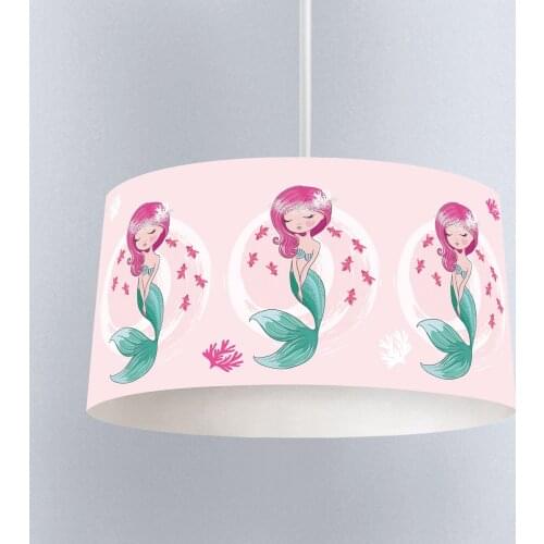 Lamp For Kids Bedrooms Light Chandelier for Living Room Childrens Room Magnificent Mermaid Fish Pink Model 034