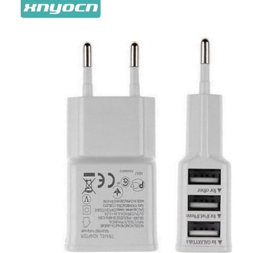 5V 2A EU Plug 3 USB Multi Ports Wall Charger Adapter For Samsung Galaxy Tab Smart Phones Black