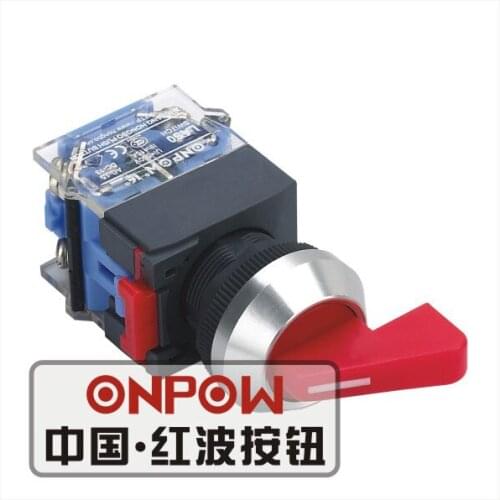 ONPOW 22mm 1NO1NC/2NO2NC Maintain/Return Two/Three position Plastic Selector Knob Switch (LAS0-K-XB)