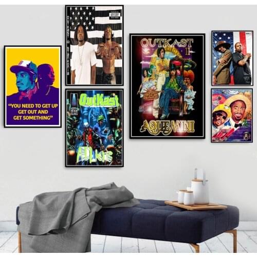 Poster Prints Hot Outkast USA Album Rap Music Star Hip Hop Rapper Stars Art Canvas Painting Wall Pictures Decor quadro cuadros
