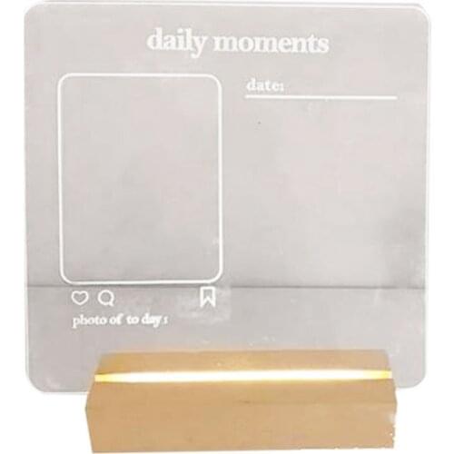 USB Transparent Acrylic Message Board with Pen Note Daily Moment Memo to Do List Luminous Photo Album Night Light