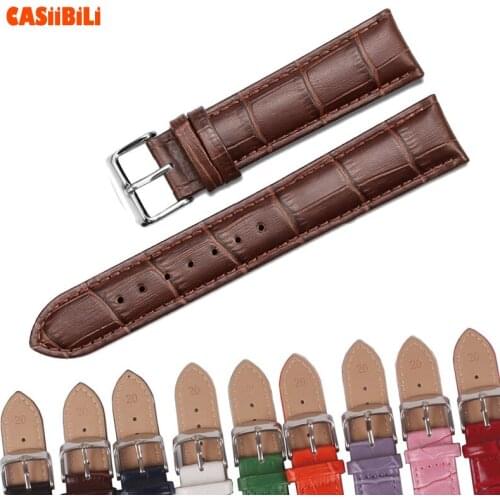 Crocodile Print PU Leather Watch Straps 12mm 14mm 16mm 18mm 20mm 22mm Width Watch Band Military Stainless Steel 316 Pin Buckle