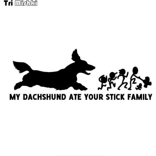 Tri Mishki LBH310 30*10.8cm dog my dachshund ate your stick family car sticker Vinyl Decals Motorcycle Accessories sticker