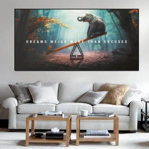 Animal inspirational quotes canvas fantasy letters printed on canvas art wall prints and posters for home decoration paintings